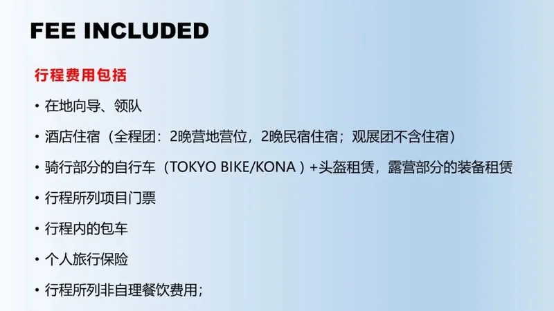 2024 年费用包含项目