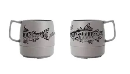 兩隻印有魚類圖案的灰色 DINEX 杯