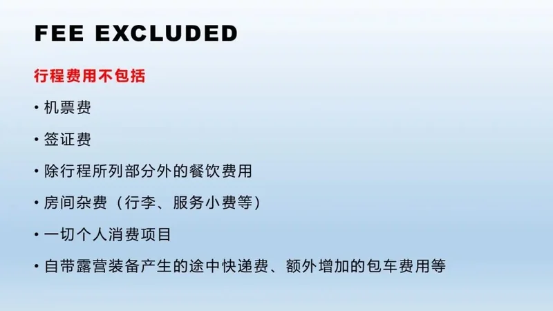 2024 年费用不含项目