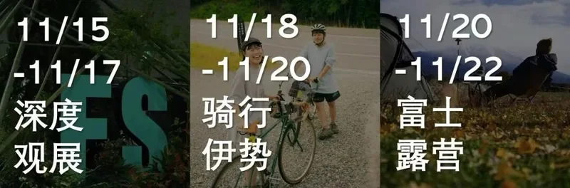 观展、骑行、露营三个阶段的日期